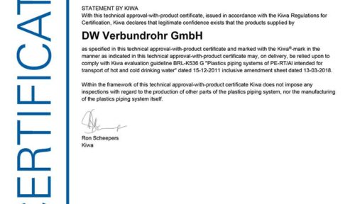KIWA Zertifikat