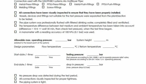 Pressure test protocol for radiator connections, testing with water