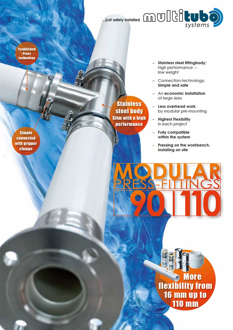 multitubo: Product Brochure - Modular Press-Fittings 90 /110